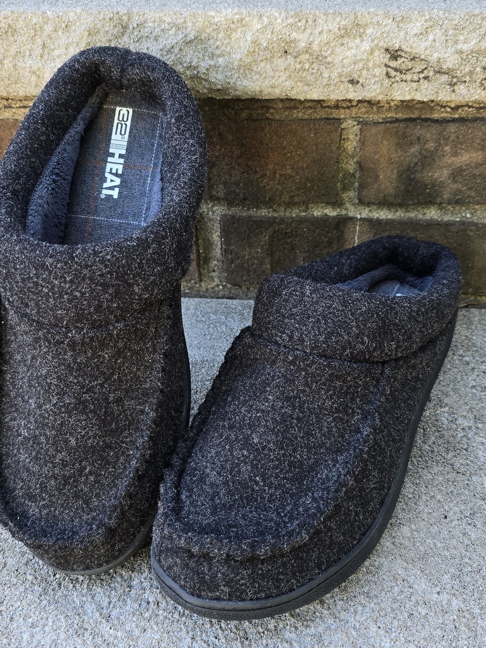 32 Degrees Men's Dark Gray Slip-On Wool-Blend Moccasins